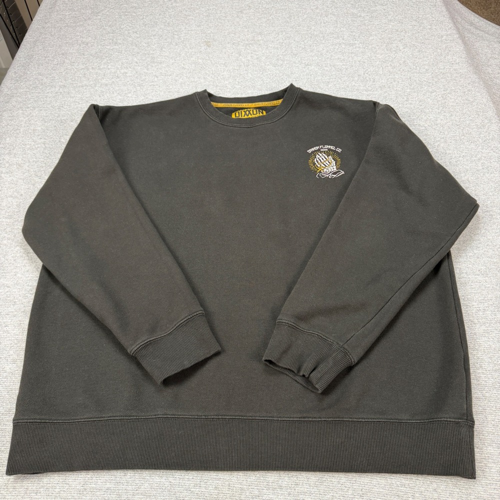 Dixxon Flannel Co Mens 2X Black Praying Skeleton Hands FleeceCrewneck Sweatshirt - Picture 4 of 16